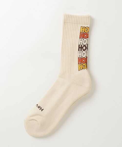 BEAVER（ビーバー）の「ROSTER SOX/ロスターソックス  HOME RUN SOCKS メンズ レディース（ソックス/靴下・メンズ・ベージュ/ホワイト・1/2）」の2枚目の写真