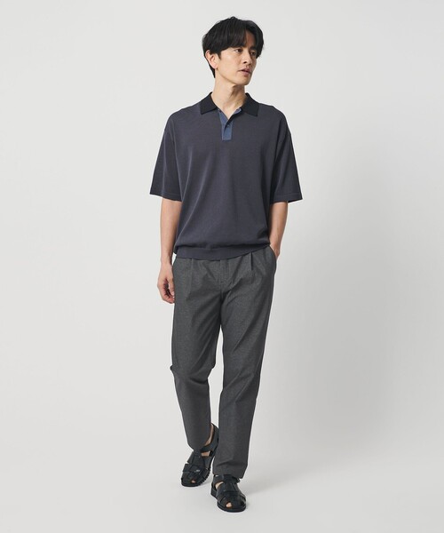 BEAUTY&YOUTH UNITED ARROWS（ビューティーアンドユースユナイテッドアローズ）の「スラブ １プリーツ イージー テーパード パンツ NO.5 ストレッチ 撥水 UVカット（その他パンツ・メンズ・ネイビー/ダークグレー/ブラック・M/XL/S/L）」の9枚目の写真