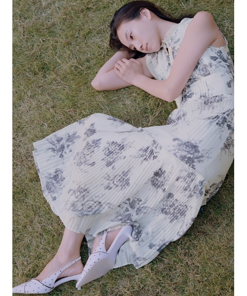 SNIDEL（スナイデル）の「【販路限定サイズあり】Sustainableプリーツプリントワンピース（ワンピース・レディース・ミント/ホワイト/ライトピンク/ダークネイビー・1/00/2/0）」の10枚目の写真