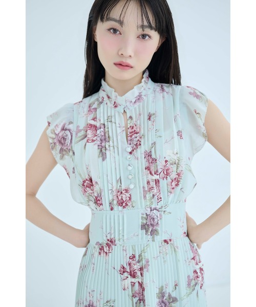 SNIDEL（スナイデル）の「【販路限定サイズあり】Sustainableプリーツプリントワンピース（ワンピース・レディース・ミント/ホワイト/ライトピンク/ダークネイビー・1/00/2/0）」の6枚目の写真