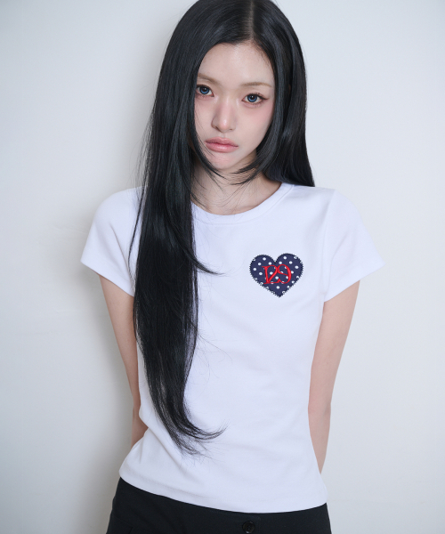 ILLIGO（イリゴ）の「129 ドットフィッティッドTシャツ ホワイト（Tシャツ/カットソー・レディース・その他・OS）」の3枚目の写真