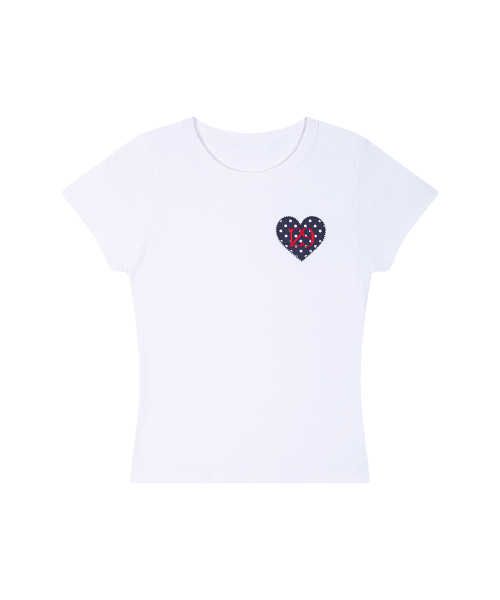 ILLIGO（イリゴ）の「129 ドットフィッティッドTシャツ ホワイト（Tシャツ/カットソー・レディース・その他・OS）」の4枚目の写真