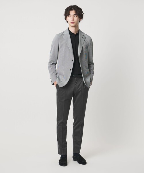 UNITED ARROWS(ユナイテッドアローズ)の「ジャージー スリムテーパード サイドシャーリング 1プリーツ スラックス(スラックス・メンズ・ダークグレー/ネイビー/ベージュ・50/46/48/44)」の5枚目の写真
