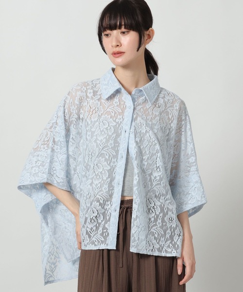 LAKOLE(ラコレ)の「レースポンチョシャツ / 663220(シャツ/ブラウス・レディース・アイボリー/ブラック/ライトブルー・FREE)」の3枚目の写真