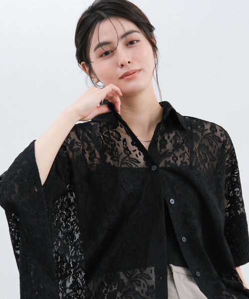 LAKOLE(ラコレ)の「レースポンチョシャツ / 663220(シャツ/ブラウス・レディース・アイボリー/ブラック/ライトブルー・FREE)」の7枚目の写真