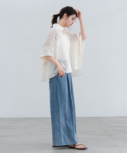 LAKOLE(ラコレ)の「レースポンチョシャツ / 663220(シャツ/ブラウス・レディース・アイボリー/ブラック/ライトブルー・FREE)」の11枚目の写真