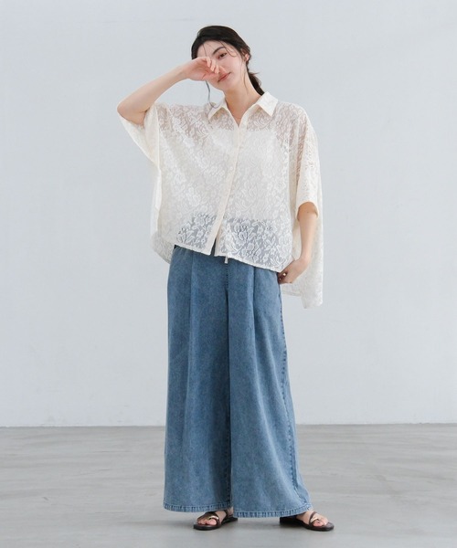 LAKOLE(ラコレ)の「レースポンチョシャツ / 663220(シャツ/ブラウス・レディース・アイボリー/ブラック/ライトブルー・FREE)」の13枚目の写真