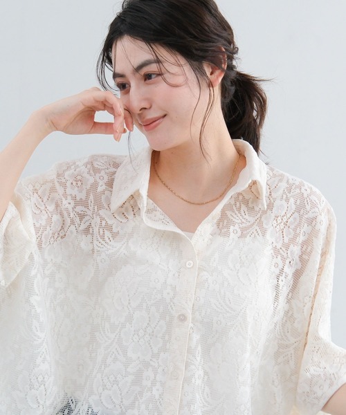 LAKOLE(ラコレ)の「レースポンチョシャツ / 663220(シャツ/ブラウス・レディース・アイボリー/ブラック/ライトブルー・FREE)」の16枚目の写真