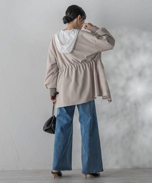 Droite lautreamont(ドロワットロートレアモン)の「ナチュラルエアータンブラーフード付きブラウス(シャツ/ブラウス・レディース・ピンク/ブラック/オフホワイト・M)」の16枚目の写真