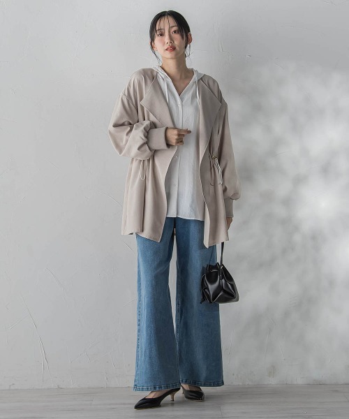 Droite lautreamont(ドロワットロートレアモン)の「ナチュラルエアータンブラーフード付きブラウス(シャツ/ブラウス・レディース・ピンク/ブラック/オフホワイト・M)」の15枚目の写真