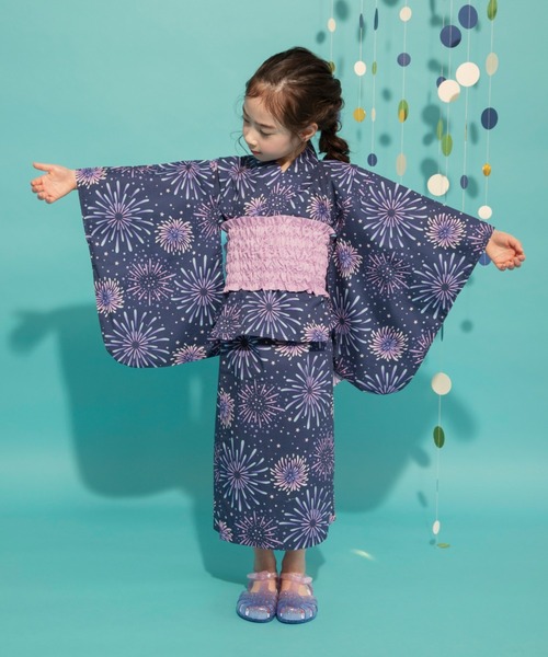 BRANSHES（ブランシェス）の「【WEB限定】2WAYセパレート浴衣（浴衣・キッズ・ピンク/アイボリー/ネイビー/レッド・L/XL/M）」の2枚目の写真