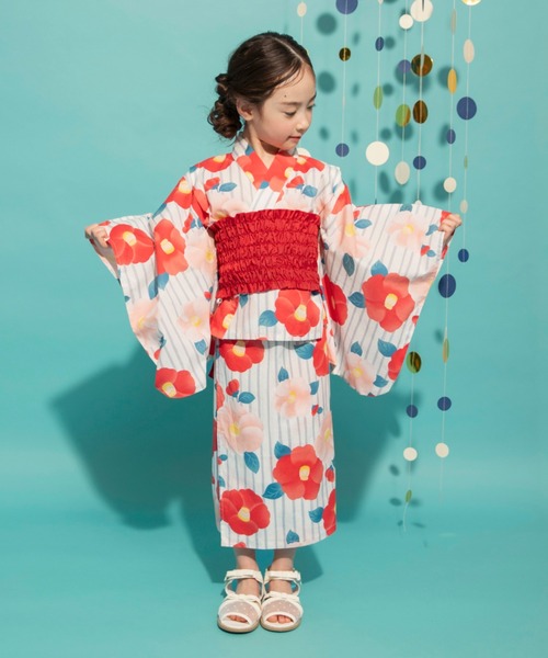 BRANSHES（ブランシェス）の「【WEB限定】2WAYセパレート浴衣（浴衣・キッズ・ピンク/アイボリー/ネイビー/レッド・L/XL/M）」の4枚目の写真