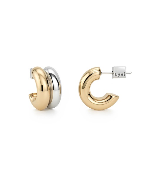 Lyvi(ライビィ)の「バイカラー / Dewy Bold Pierce-Contrast Edition / 金属アレルギー対応(ピアス(両耳用)・レディース・ゴールド系その他・FREE)」の1枚目の写真