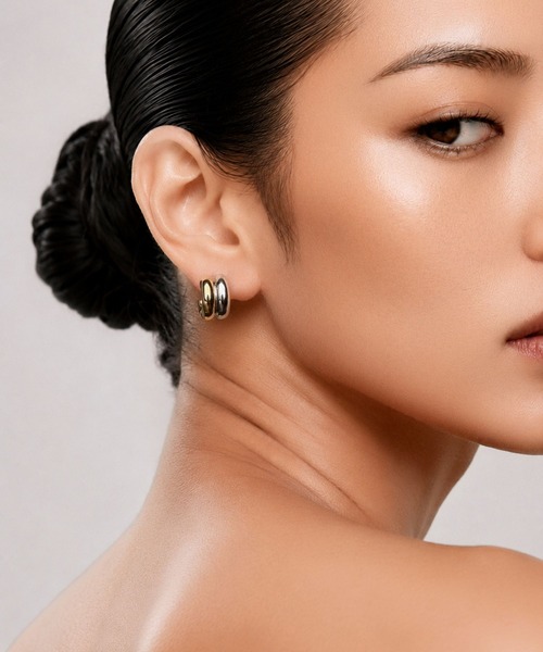 Lyvi(ライビィ)の「バイカラー / Dewy Bold Pierce-Contrast Edition / 金属アレルギー対応(ピアス(両耳用)・レディース・ゴールド系その他・FREE)」の8枚目の写真