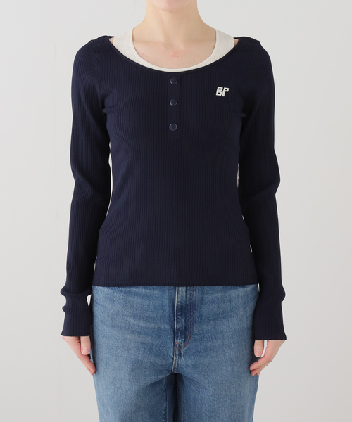 IENA LA BOUCLE(イエナラブークル)の「BAUM UND PFERDGARTEN バウム ウンド ヘルガーデン CLARY 24770(ニット/セーター・レディース・ネイビー・FREE)」の1枚目の写真