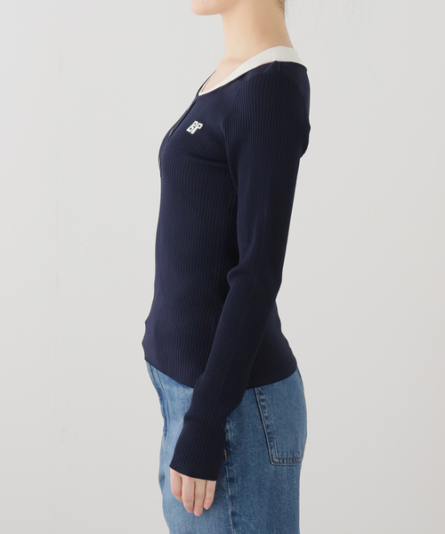 IENA LA BOUCLE(イエナラブークル)の「BAUM UND PFERDGARTEN バウム ウンド ヘルガーデン CLARY 24770(ニット/セーター・レディース・ネイビー・FREE)」の2枚目の写真