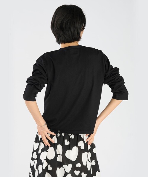agnes b.(アニエスベー)の「オーガニックコットン 長袖 カーディガンプレッション ”Le Classique”(カーディガン/ボレロ・レディース・ブラック・3/2/1)」の4枚目の写真