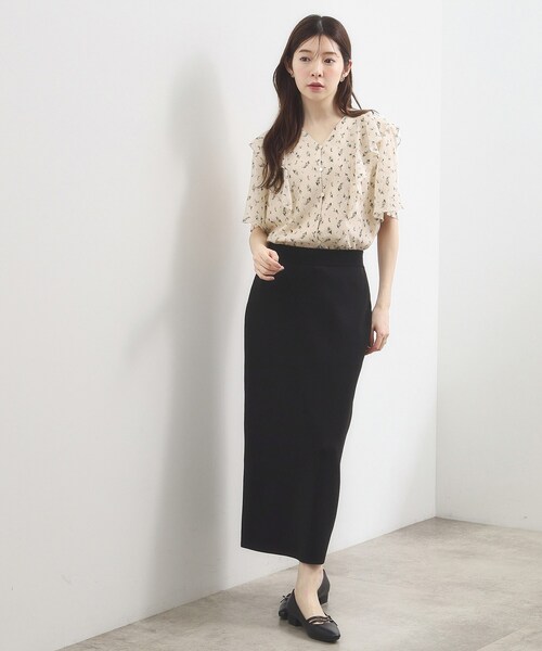 grove(グローブ)の「【二の腕カバー・お仕事◎】フラワープリントブラウス(シャツ/ブラウス・レディース・ブラック系/ベージュ系その他4・02/01/03/04)」の9枚目の写真