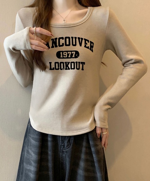 2ly2(トゥーリートゥー)の「ヴィンテージロゴ 長袖トップス(Tシャツ/カットソー・レディース・ベージュ/ボルドー/ブラウン・FREE)」の16枚目の写真