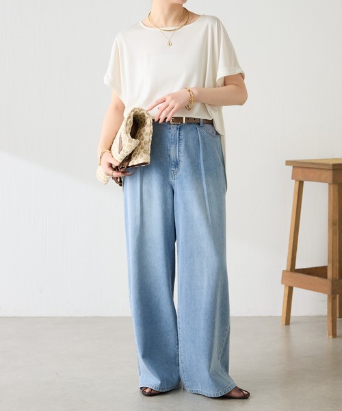 COLLAGE GALLARDAGALANTE（コラージュガリャルダガランテ）の「Q.anos/ライトオンスタックデニム（デニムパンツ・レディース・インディゴブルー/ブルー・FREE）」の4枚目の写真