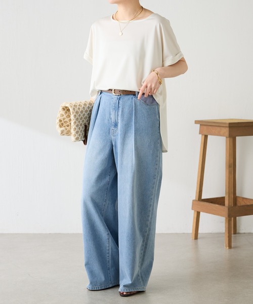 COLLAGE GALLARDAGALANTE（コラージュガリャルダガランテ）の「Q.anos/ライトオンスタックデニム（デニムパンツ・レディース・インディゴブルー/ブルー・FREE）」の5枚目の写真