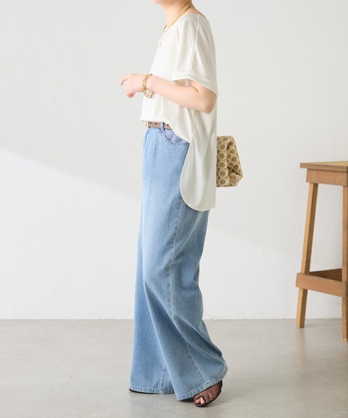 COLLAGE GALLARDAGALANTE（コラージュガリャルダガランテ）の「Q.anos/ライトオンスタックデニム（デニムパンツ・レディース・インディゴブルー/ブルー・FREE）」の6枚目の写真