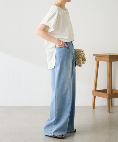 COLLAGE GALLARDAGALANTE（コラージュガリャルダガランテ）の「Q.anos/ライトオンスタックデニム（デニムパンツ・レディース・インディゴブルー/ブルー・FREE）」の8枚目の写真