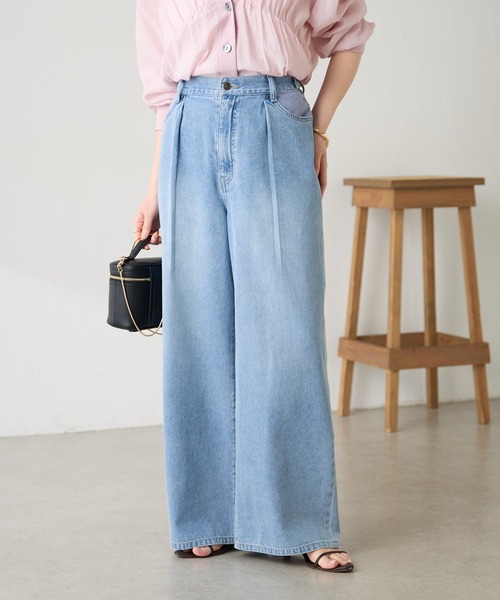 COLLAGE GALLARDAGALANTE（コラージュガリャルダガランテ）の「Q.anos/ライトオンスタックデニム（デニムパンツ・レディース・インディゴブルー/ブルー・FREE）」の13枚目の写真