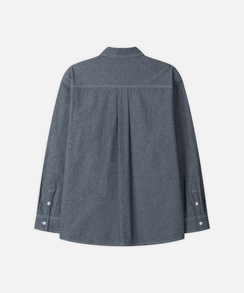 DRAW FIT（ドローフィット）の「ウォッシュドコットンシャンブレー ワークシャツ [インディゴ]（シャツ/ブラウス・メンズ・その他・M/L/XL）」の5枚目の写真