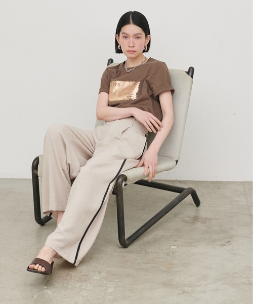 LARUTA（ラルータ）の「【LARUTA】［Web限定］タンブラーオックスラインパンツ（スラックス・レディース・グレイッシュベージュ/チャコールグレー・MEDIUM）」の17枚目の写真