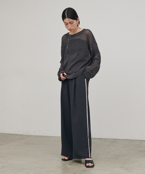 LARUTA（ラルータ）の「【LARUTA】［Web限定］タンブラーオックスラインパンツ（スラックス・レディース・グレイッシュベージュ/チャコールグレー・MEDIUM）」の6枚目の写真