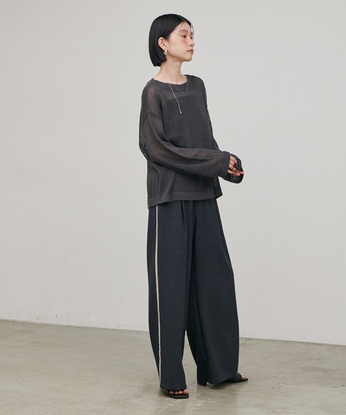 LARUTA（ラルータ）の「【LARUTA】［Web限定］タンブラーオックスラインパンツ（スラックス・レディース・グレイッシュベージュ/チャコールグレー・MEDIUM）」の7枚目の写真