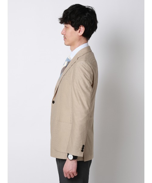 SUIT SQUARE(スーツスクエア)の「涼しい最高ニットジャケット/ウォッシャブル/ストレッチ/メッシュジャージー/織柄/CH28(テーラードジャケット・メンズ・ブルー/ベージュ/ネイビー・S/WIDE L/WIDE M/LL/L/M/SS/WIDE LL)」の10枚目の写真