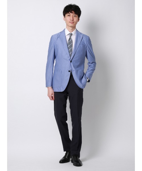 SUIT SQUARE(スーツスクエア)の「涼しい最高ニットジャケット/ウォッシャブル/ストレッチ/メッシュジャージー/織柄/CH28(テーラードジャケット・メンズ・ブルー/ベージュ/ネイビー・S/WIDE L/WIDE M/LL/L/M/SS/WIDE LL)」の12枚目の写真
