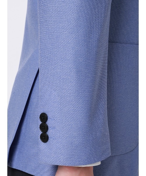 SUIT SQUARE(スーツスクエア)の「涼しい最高ニットジャケット/ウォッシャブル/ストレッチ/メッシュジャージー/織柄/CH28(テーラードジャケット・メンズ・ブルー/ベージュ/ネイビー・S/WIDE L/WIDE M/LL/L/M/SS/WIDE LL)」の15枚目の写真