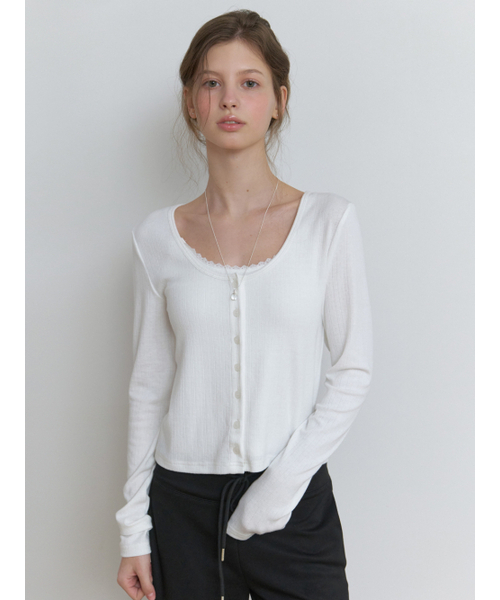 RE_L（リエル）の「Linn cardigan set_2piece (ivory)（カーディガン/ボレロ・レディース・その他・FREE）」の4枚目の写真