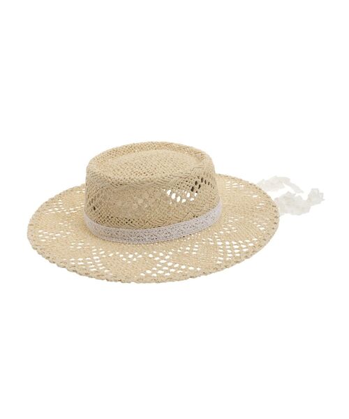 merry jenny（メリージェニー）の「ハートレースストローハット（ハット・レディース・ブラック/アイボリー・FREE）」の3枚目の写真