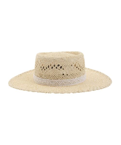 merry jenny（メリージェニー）の「ハートレースストローハット（ハット・レディース・ブラック/アイボリー・FREE）」の4枚目の写真