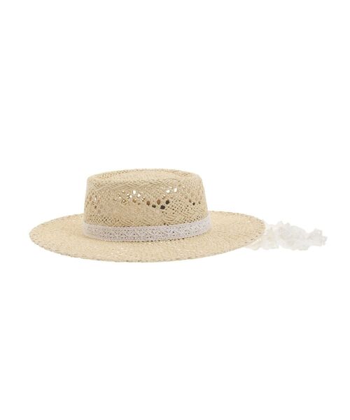 merry jenny（メリージェニー）の「ハートレースストローハット（ハット・レディース・ブラック/アイボリー・FREE）」の5枚目の写真