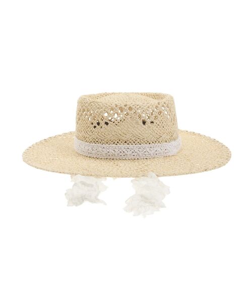 merry jenny（メリージェニー）の「ハートレースストローハット（ハット・レディース・ブラック/アイボリー・FREE）」の7枚目の写真