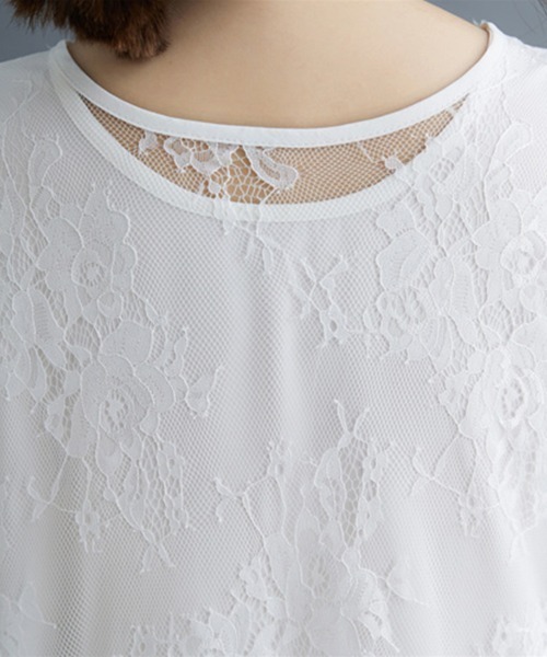 ReRe（リリ）の「総レースノースリーブチュニックトップス（Tシャツ/カットソー・レディース・ブラック/ホワイト・XX-LARGE/X-LARGE/LARGE）」の16枚目の写真