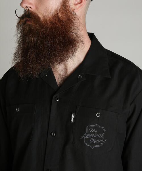 Schott(ショット)の「Schott/ショット/NC WORK SHIRT/ナイロン コットン ワーク シャツ(シャツ/ブラウス・メンズ・ネイビー/ブラック/ベージュ・L/M/2XL/XL)」の7枚目の写真