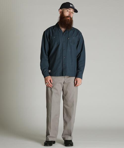 Schott(ショット)の「Schott/ショット/NC WORK SHIRT/ナイロン コットン ワーク シャツ(シャツ/ブラウス・メンズ・ネイビー/ブラック/ベージュ・L/M/2XL/XL)」の20枚目の写真