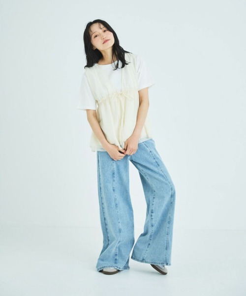 Liora by archives(リオラバイアルシーヴ)の「Tシャツ×シアートップスセット(Tシャツ/カットソー・レディース・ブラック/アイボリー/ベージュ・MEDIUM/LARGE)」の21枚目の写真