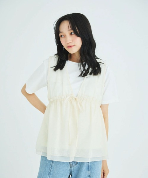 Liora by archives(リオラバイアルシーヴ)の「Tシャツ×シアートップスセット(Tシャツ/カットソー・レディース・ブラック/アイボリー/ベージュ・MEDIUM/LARGE)」の18枚目の写真