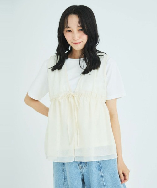 Liora by archives(リオラバイアルシーヴ)の「Tシャツ×シアートップスセット(Tシャツ/カットソー・レディース・ブラック/アイボリー/ベージュ・MEDIUM/LARGE)」の19枚目の写真