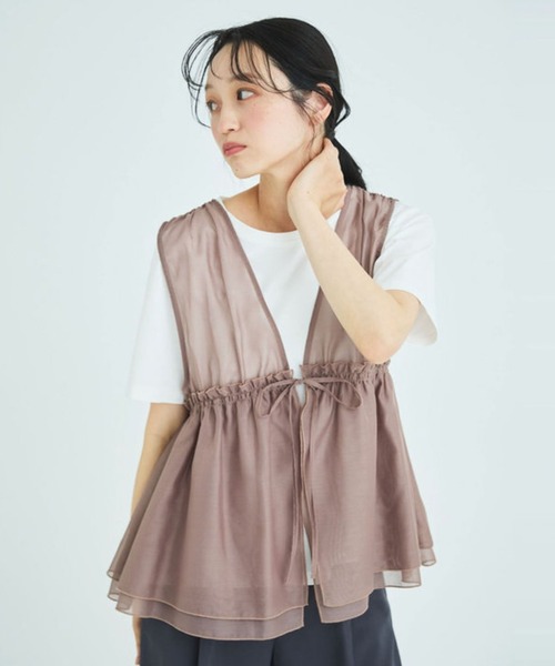 Liora by archives(リオラバイアルシーヴ)の「Tシャツ×シアートップスセット(Tシャツ/カットソー・レディース・ブラック/アイボリー/ベージュ・MEDIUM/LARGE)」の8枚目の写真