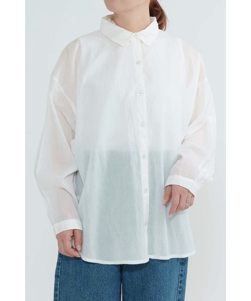 HEART MARKET(ハートマーケット)の「ふわ軽コットンシアー長袖シャツ(シャツ/ブラウス・レディース・ネイビー系/ナチュラル/ブラック/ホワイト/チェック/ブルー系・FREE)」の20枚目の写真