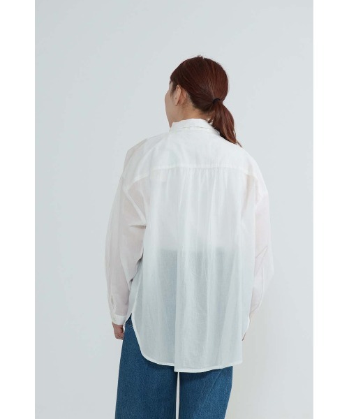HEART MARKET(ハートマーケット)の「ふわ軽コットンシアー長袖シャツ(シャツ/ブラウス・レディース・ネイビー系/ナチュラル/ブラック/ホワイト/チェック/ブルー系・FREE)」の8枚目の写真