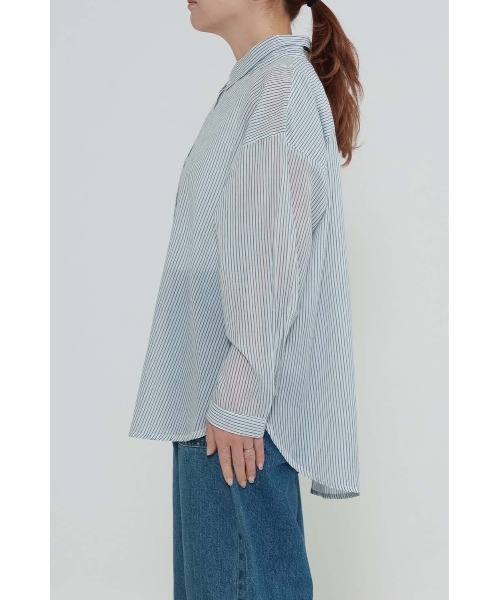 HEART MARKET(ハートマーケット)の「ふわ軽コットンシアー長袖シャツ(シャツ/ブラウス・レディース・ネイビー系/ナチュラル/ブラック/ホワイト/チェック/ブルー系・FREE)」の10枚目の写真